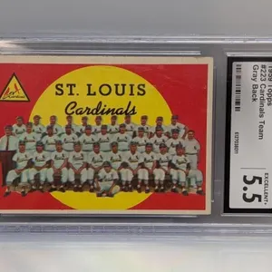 1959 Topps Checklist Cardinals Team #223 CGC 5.5