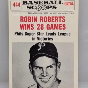1960 Baseball Scoops Robin Roberts Wins 28 Games