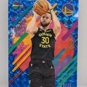 2026 Topps Finest Rare Blue Geometric Curry 25/25