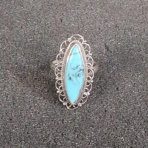 Turquoise sterling silver ring size 6 Max 3.5 g