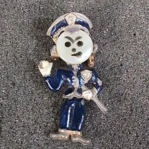 Policeman brooch pin metal enamel ca 1940