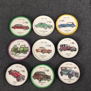 9 Jello hostess car wheels coins