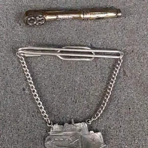 Caterpillar and Snap On tools tie clip vintage