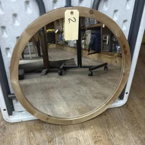 Wood framed Wall Mirror 24"Dia