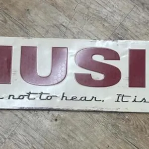 Metal Single Sided "Music" Sign 32"L