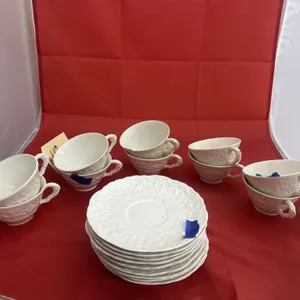 10 Sets - 20 Pcs - Porcelain Tea Cups & Saucers