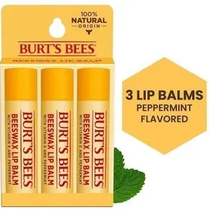 NEW 3pk Burts Bees Peppermint Lip Balm