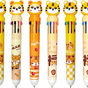 New 10 Colors 10-in-1 Pen, Cute Tiger...