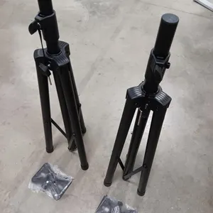 TWO FOLDING TRIPOD SPEAKER STANDS WITH ADJUSTABLE