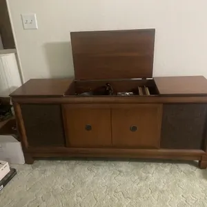 Vintage record player radio cabinet