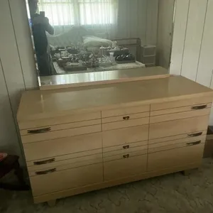 Six drawer dresser with mirror