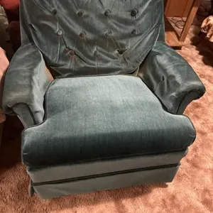 Blue swivel chair