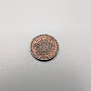 1853-B Switzerland 1 Rappen Coin