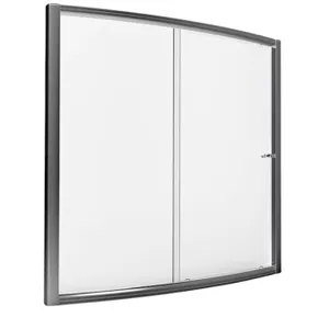 New - American Standard Saver Silver Shine 57-in to 59-in W x 57.5-in H Framed Sliding Soft Close Bathtub Door