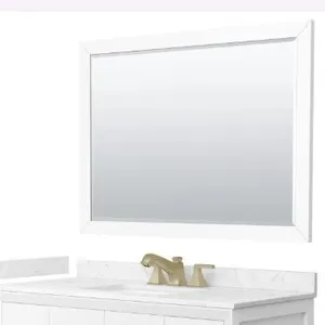 New - Wyndham White Mirror 46-in W x 34-in H Retangle