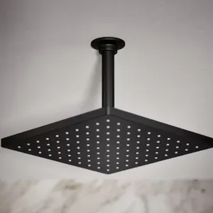 KOHLER Honesty 1 -Spray Matte Black 10-in Square Rain Shower Head 2.5 GPM