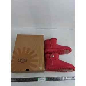 UGG W Mini Bailey Button Bling Red Size 8 with Box 14.5''x11''x4.5''