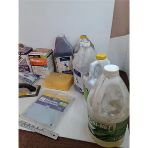 (5) Cleaner Jugs, Grout, Mortar, Untested Tile Cutter Blade,  Misc, Cannot Ship