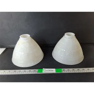 (2) Milk Glass Lamp Shades 6.5" Tall