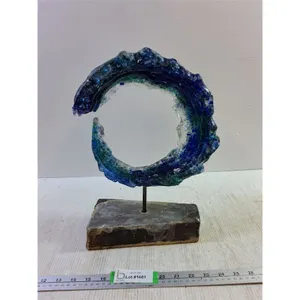Fused Glass Wave Sculpture 14.5"