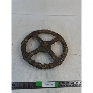 Rustic Scalloped-Edge Industrial Valve Handwheel 12" ( as is, cannot ship)