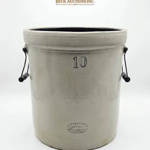 Stoneware Crock with Handle, 16 Inch Height