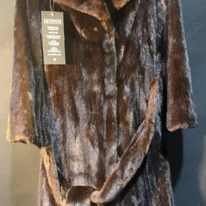 Brown Mink Fur Coat with Embroidered Lining