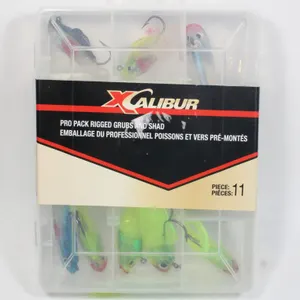 NEW 11PC RIGGED GRUBS AND SHAD KIT