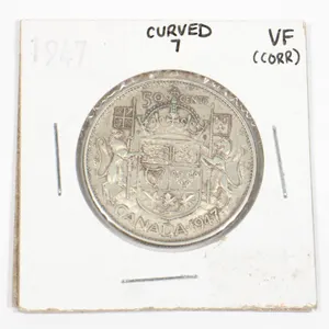 1947 CANADA HALF DOLLAR SILVER COIN .3 OZ PURE SIL