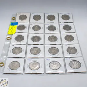 20 CANADIAN HALF DOLLARS FROM 1968 TO 1987