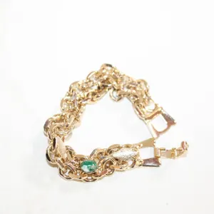 MALACHITE ACCENT GP LINK BRACELET