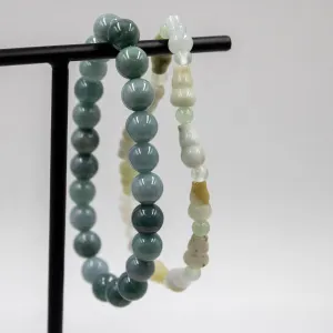 #125-NATURAL JADE JADEITE BEAD BRACELET