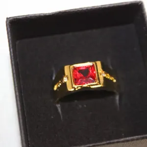 NEW MENS RED STONE RING SIZE 12
