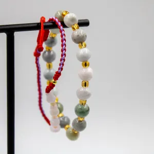 #130-NATURAL JADE JADEITE BEAD BRACELET