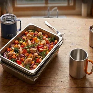 Camp Mugs and Metal Trays