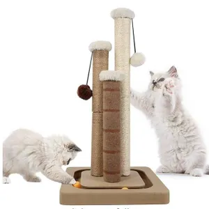 Amazon Basics Cat Scratching Post, Beige Triple Post