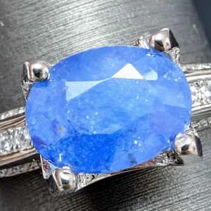 SILVER(3.76G), BLUE SAPPHIRE (2CT) RING, SUGGESTED RETAIL VALUE $300