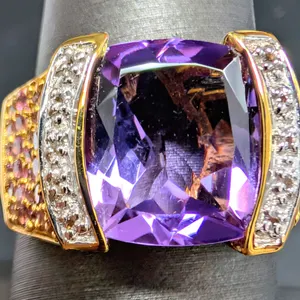 SILVER(7.3G), AMETHYST (APP 6CT) RING, SUGGESTED RETAIL VALUE $460