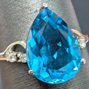 10K(2.1G), BLUE TOPAZ (3.8CT)RING, SIZE 6.5, SUGGESTED RETAIL VALUE $1900