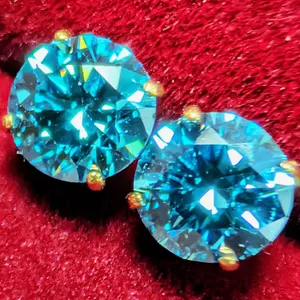 14K(0.48G), BLUE LAB DIAMOND (1CT) EARRING, APPRAISED INSURANCE VALUE $1000