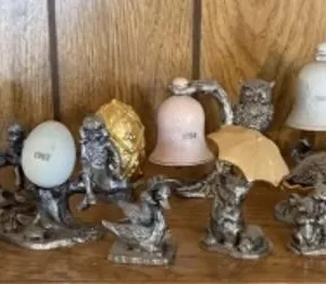16+/- Pewter Figurines, 2 Eggs