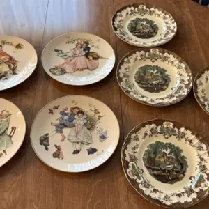4 Norman Rockwell Plates, 4 Decorative Plates