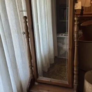 Vintage Wooden Standing Mirror