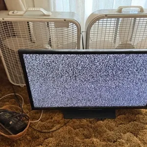 LG 32" TV, 2 Box Fans