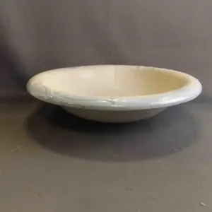 Large White Ceramic Bowl with an Iridescent Glaze