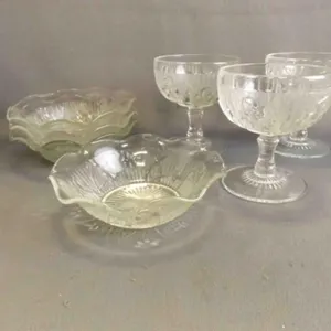 Vintage Jeannette Glass Iris and Herringbone