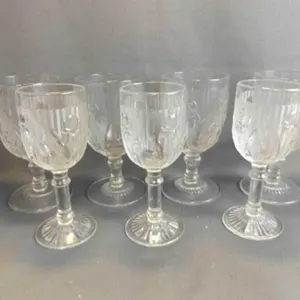 4 Vintage Jeannette Glass Iris and Herringbone