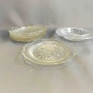 5 Vintage Jeannette Glass Iris and Herringbone