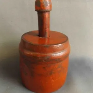 Vintage Wood Butter Mold Press - Cylindrical