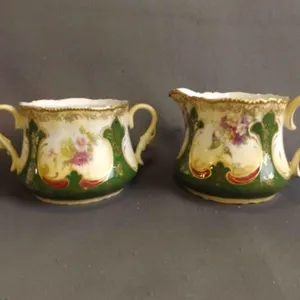 Vintage White Porcelain Cream and Sugar Set